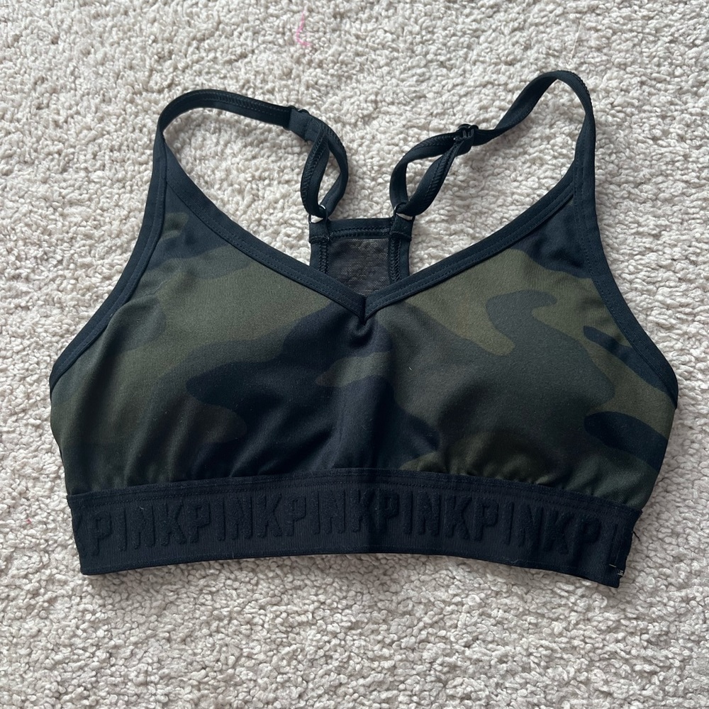 Army green PINK Victoria's secret Ultimate sports bra